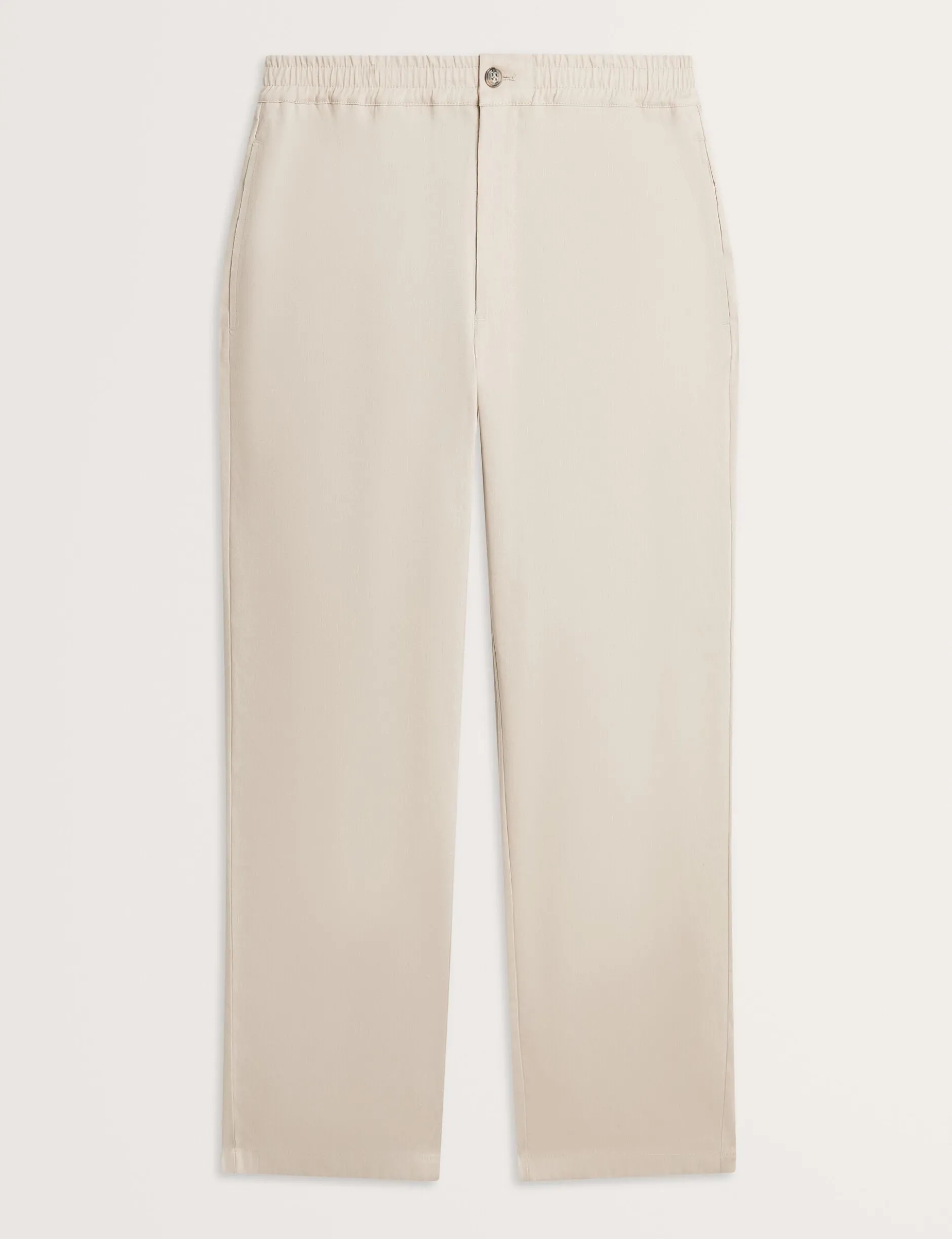 Relaxed Linen Blend Elasticated Trousers