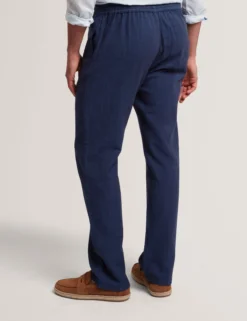 Relaxed Linen Blend Elasticated Trousers