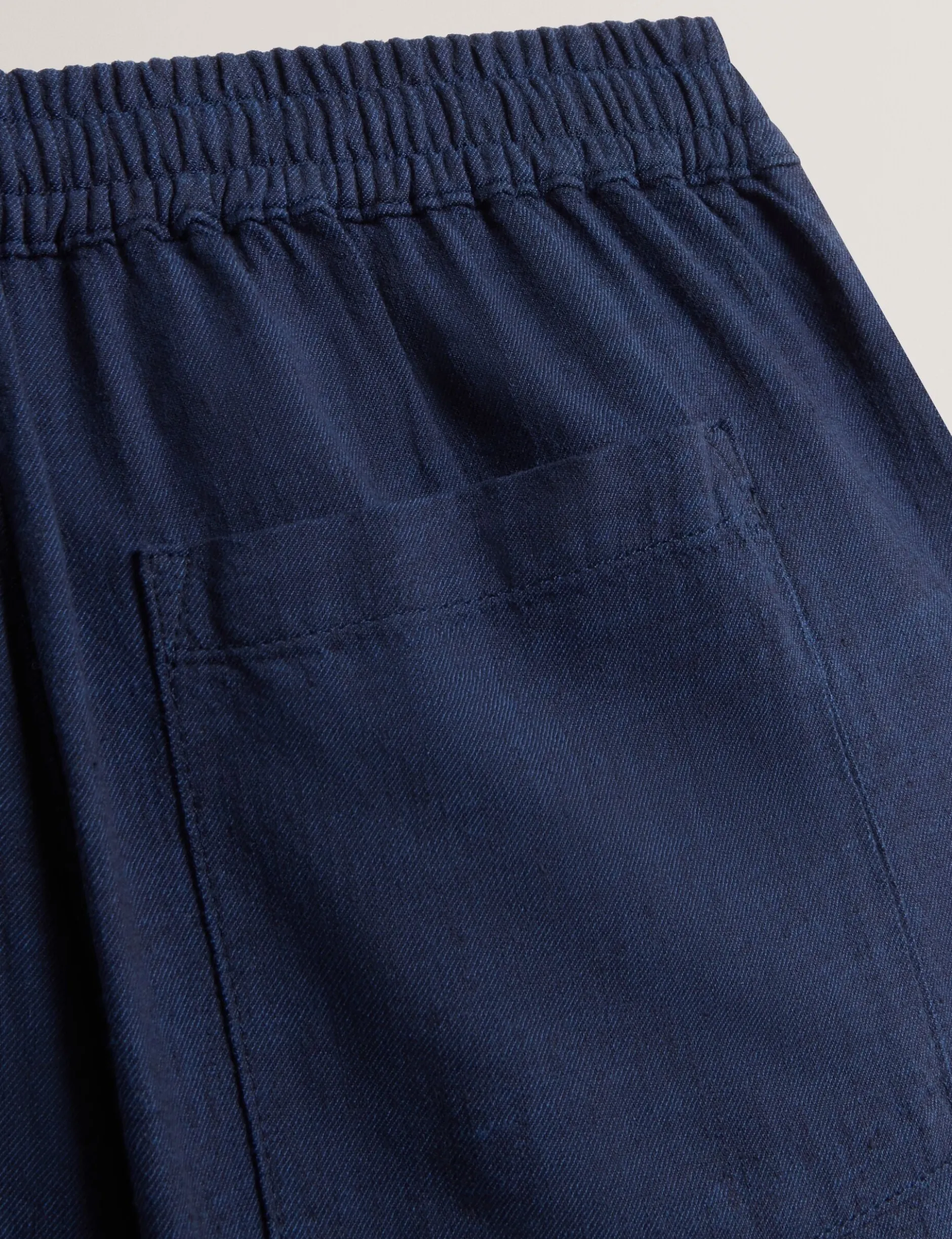 Relaxed Linen Blend Elasticated Trousers