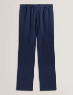 Relaxed Linen Blend Elasticated Trousers