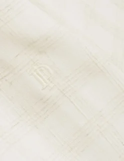 Relaxed Marl Check Linen Blend Long Sleeve Shirt
