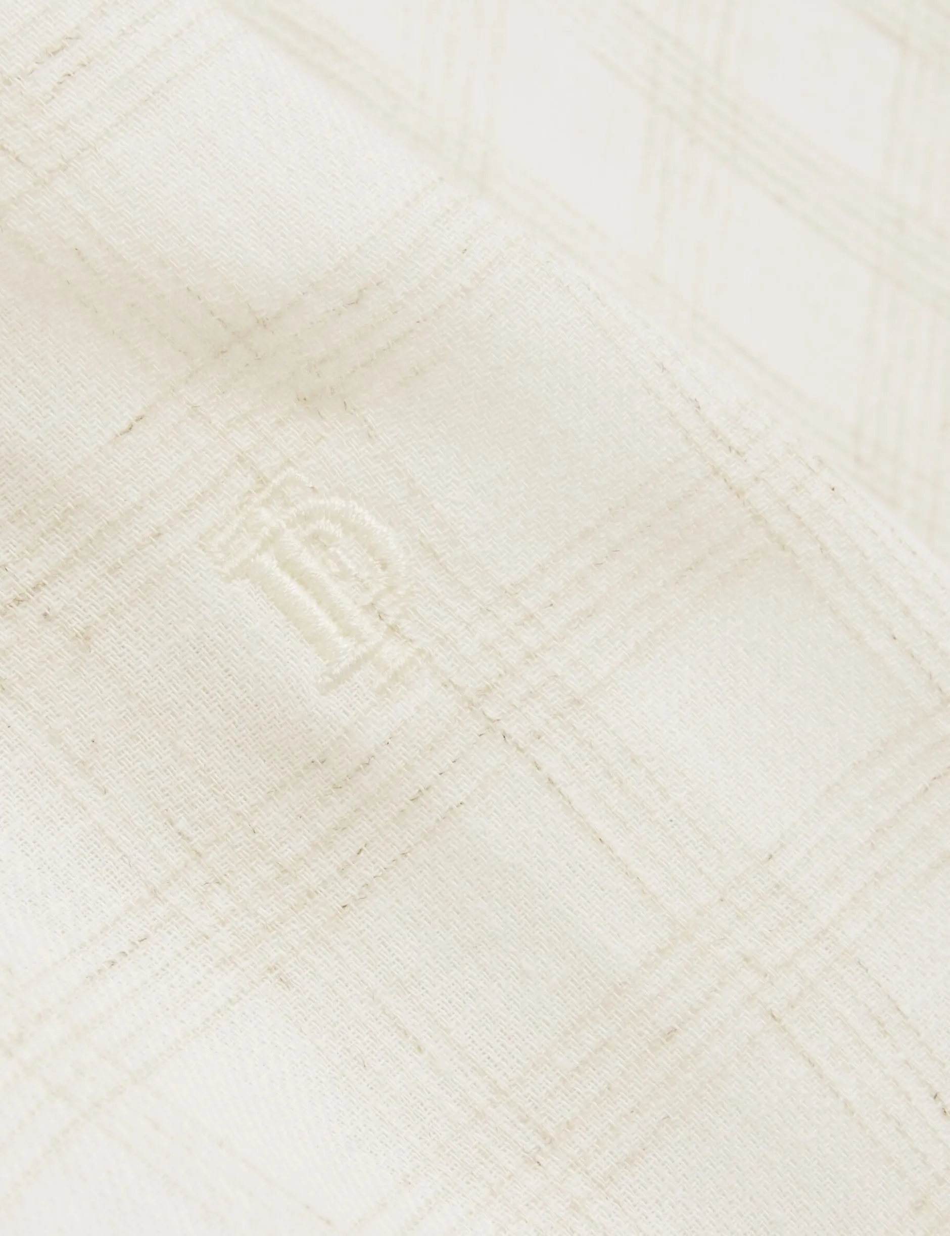 Relaxed Marl Check Linen Blend Long Sleeve Shirt