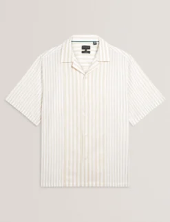 Relaxed Mixed Stripe Linen Blend Shirt