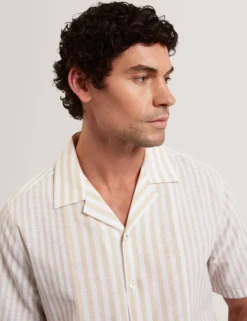 Relaxed Mixed Stripe Linen Blend Shirt