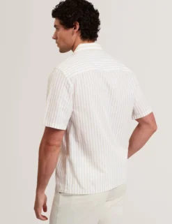 Relaxed Mixed Stripe Linen Blend Shirt