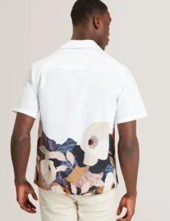 Relaxed Printed Hem Cotton Resort Shirt
