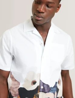 Relaxed Printed Hem Cotton Resort Shirt