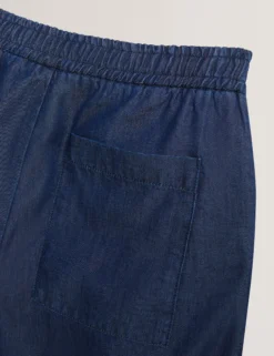 Relaxed Pull-On Chambray Pants