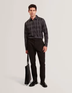 Retro Check Print Long Sleeve Shirt