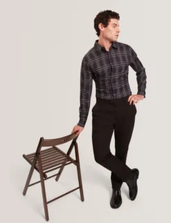 Retro Check Print Long Sleeve Shirt