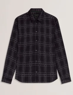 Retro Check Print Long Sleeve Shirt