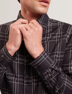 Retro Check Print Long Sleeve Shirt