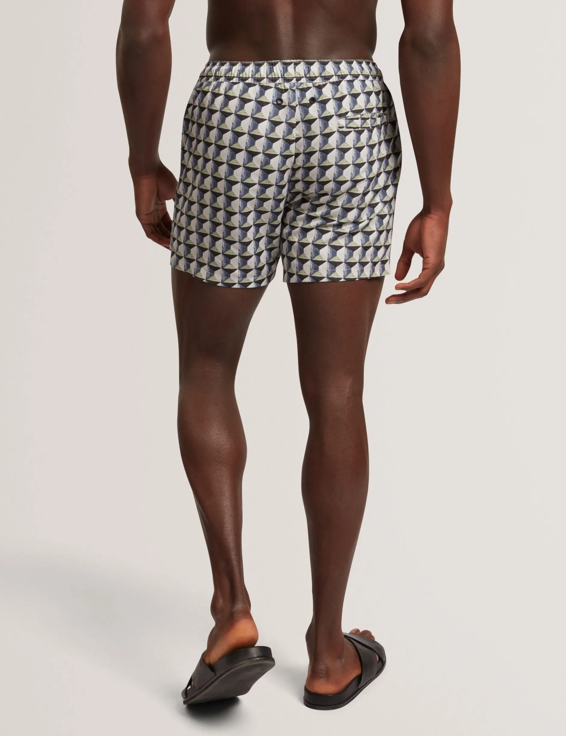 Retro Geo Drawstring Swim Shorts