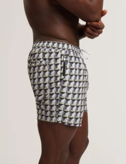 Retro Geo Drawstring Swim Shorts