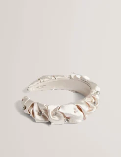 Rhinestone Ruched Satin Headband