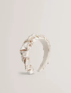 Rhinestone Ruched Satin Headband