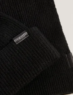 Ribbed Hat and Scarf Gift Set