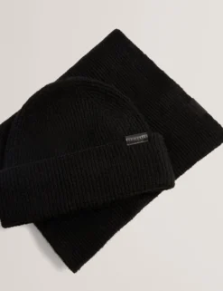 Ribbed Hat and Scarf Gift Set