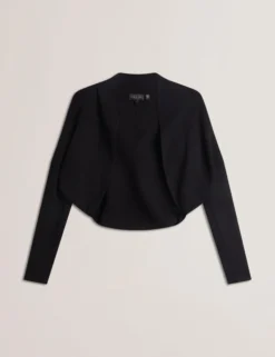 Ribbed Knit Cropped Bolero Cardigan