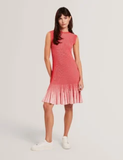 Ribbed Knit Flippy Hem Mini Dress