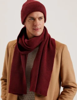 Ribbed Knit Hat And Scarf Set