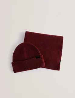 Ribbed Knit Hat And Scarf Set