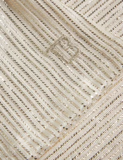 Ribbed Metallic Fitted T-Shirt