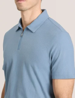 Ribbed Zip Polo