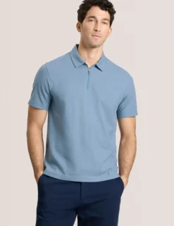 Ribbed Zip Polo