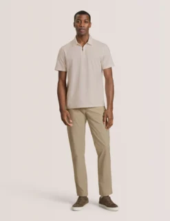 Ribbed Zip Polo