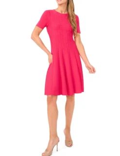 Ribbon Stitch Knit Mini Dress