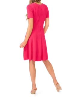 Ribbon Stitch Knit Mini Dress