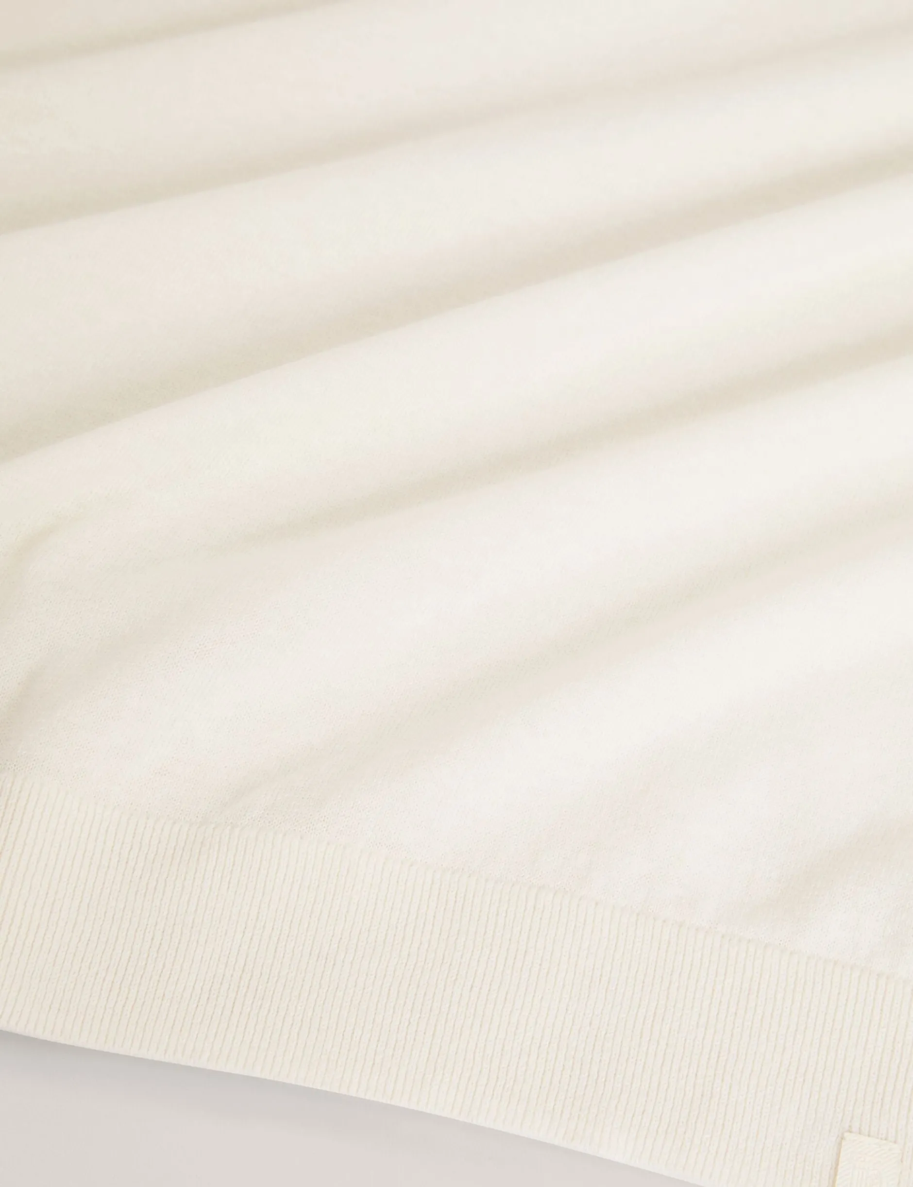 Rolled Edge Linen Blend Crew Neck Jumper
