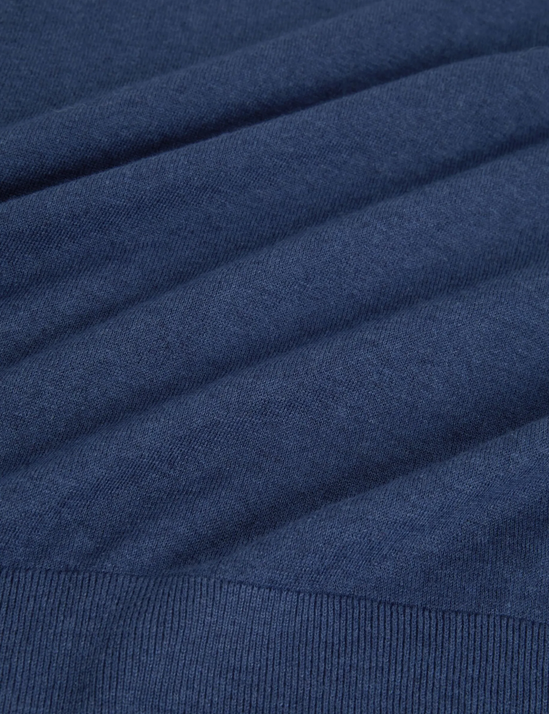 Rolled Edge Linen Blend Crew Neck Jumper