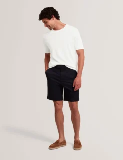 Rolled Edge Linen Blend Knit T-Shirt