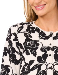 Rose Jacquard Cardigan