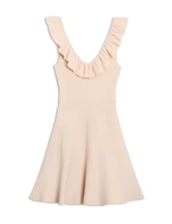 Ruffle Neckline Mini Dress