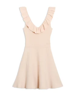 Ruffle Neckline Mini Dress