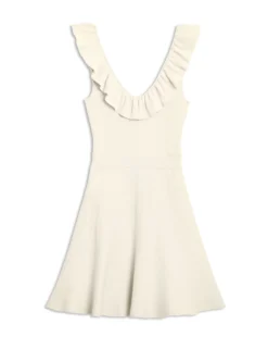 Ruffle Neckline Mini Dress
