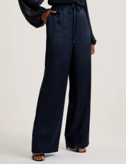 Satin Wide Leg Drawstring Joggers