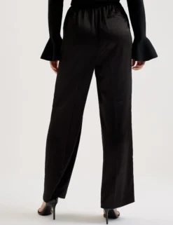 Satin Wide Leg Drawstring Joggers
