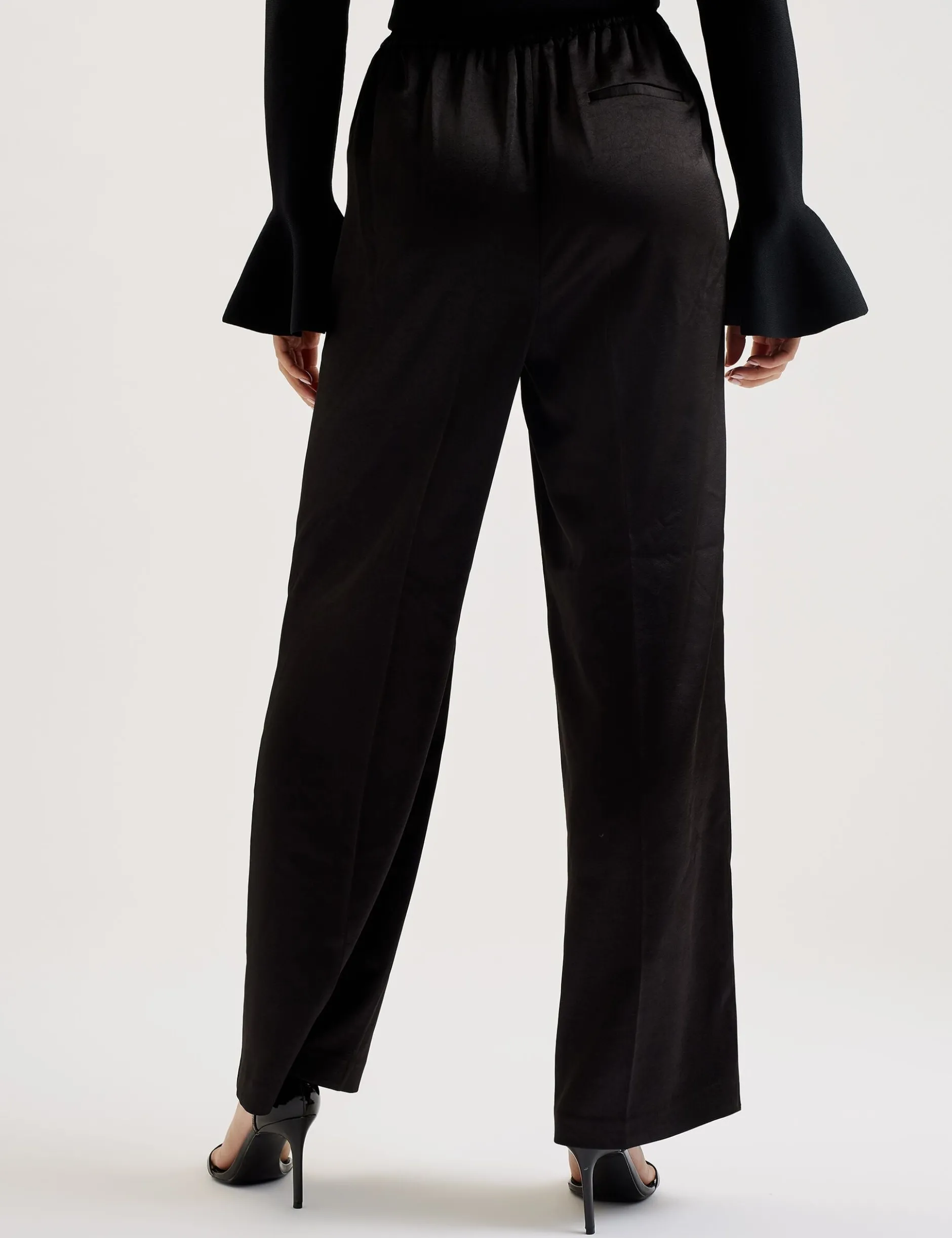 Satin Wide Leg Drawstring Joggers