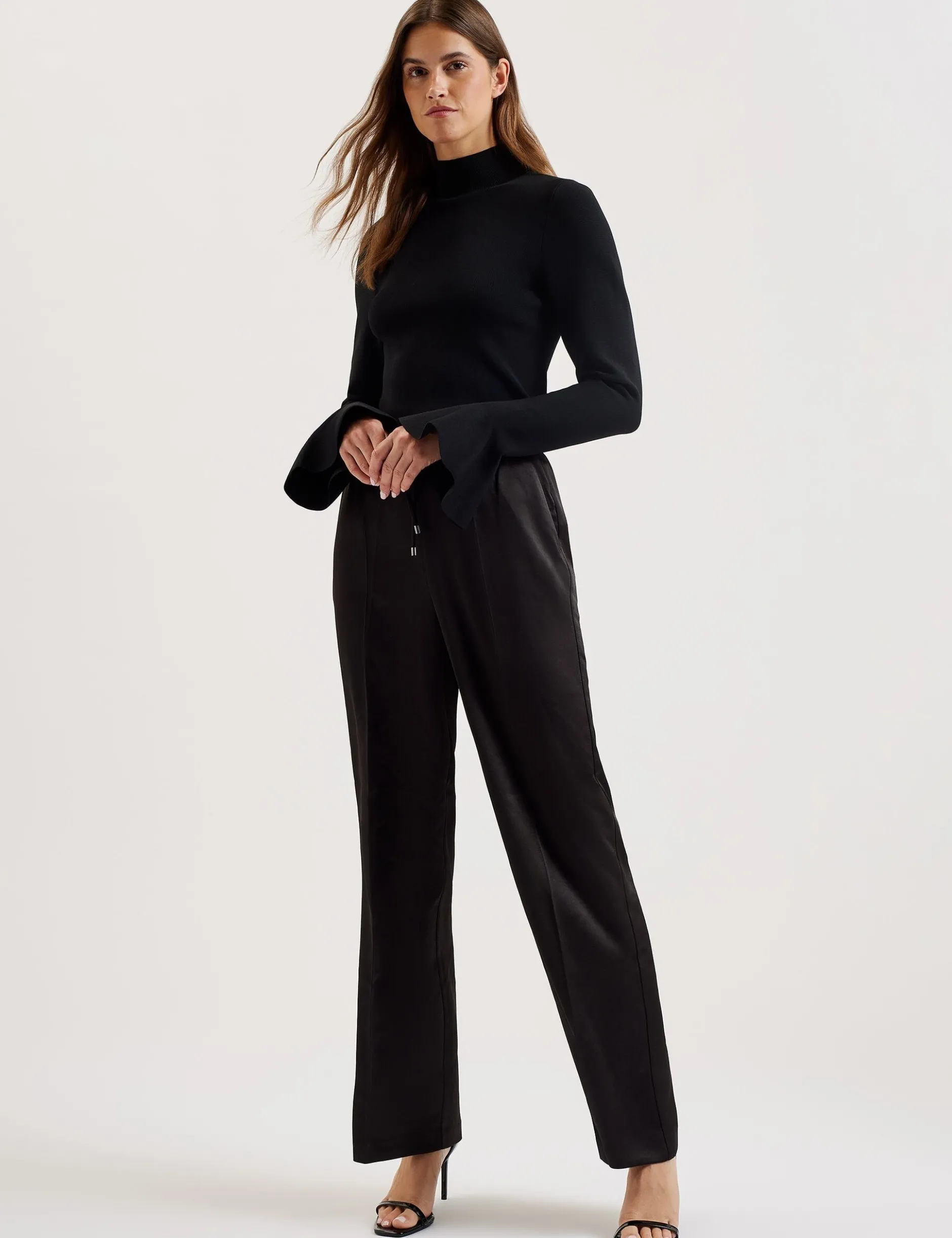 Satin Wide Leg Drawstring Joggers