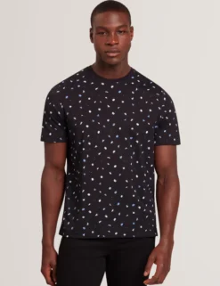 Scattered Floral Print Crew Neck T-Shirt