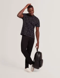 Scattered Floral Print Crew Neck T-Shirt