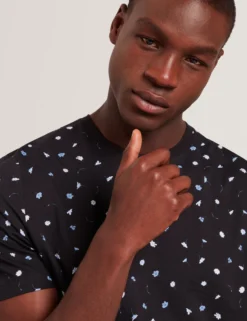 Scattered Floral Print Crew Neck T-Shirt