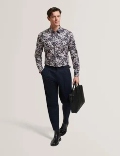 Scattered Petal Slim Long Sleeve Shirt