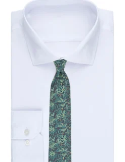 Scrolling Floral Satin Tie