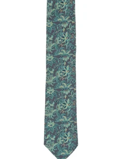 Scrolling Floral Satin Tie
