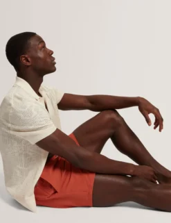 Seersucker Mid-Length Swim Shorts